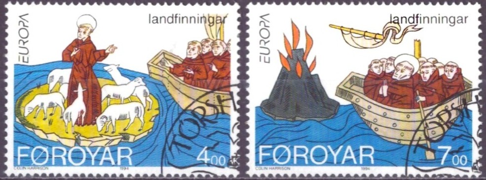 FÆRØYANE. AFA 252-53. PENT RUNDSTEMPLA.   (35,-)