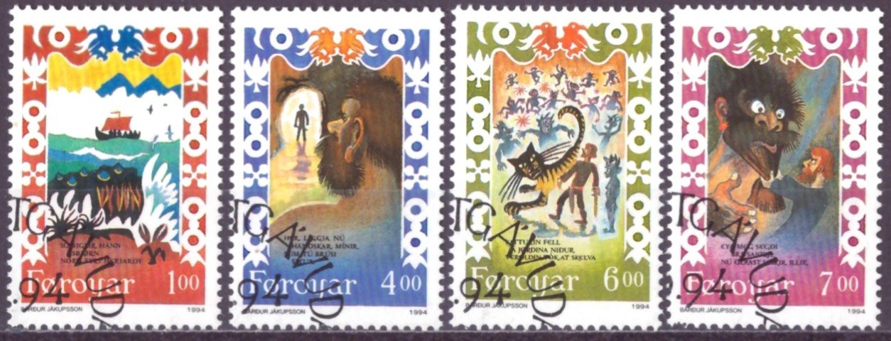 FÆRØYANE. AFA 258-61. PENT RUNDSTEMPLA.    (45,-)