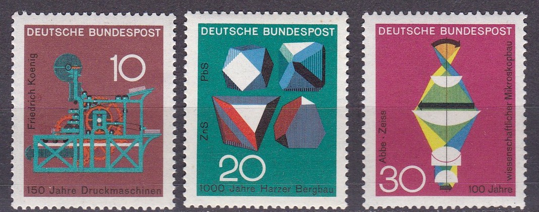 BRD 1968. Michel # 546-548. Teknologi og vitenskap. Postfrisk serie