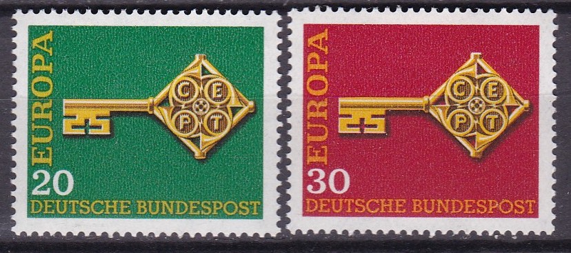 BRD 1968. Michel # 559-560. Europa. Postfrisk serie