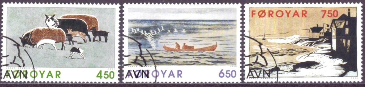 FÆRØYANE. AFA 297-99. PENT RUNDSTEMPLA.    (48,-)