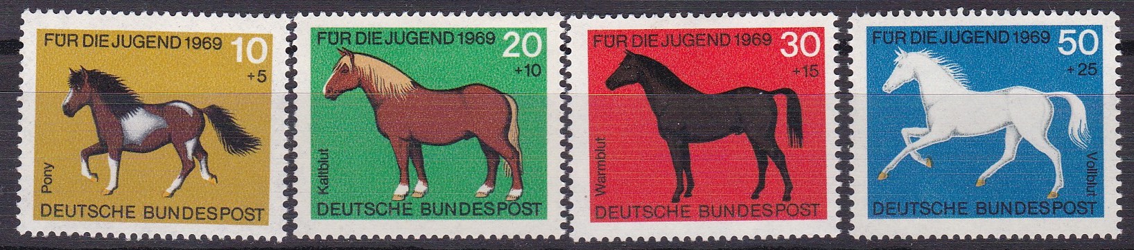 BRD 1969. Michel # 578-581. Hester. Postfrisk serie