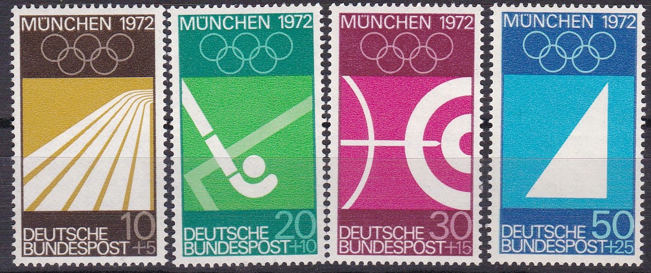 BRD 1969. Michel # 587-590. OL i München. Postfrisk serie
