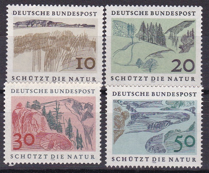 BRD 1969. Michel # 591-594. Naturvernår. Postfrisk serie