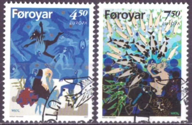 FÆRØYANE. AFA 309-10. PENT RUNDSTEMPLA.    (32,-)