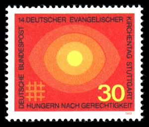 BRD 1969. Michel # 595. Kirkemøte. Postfriskt merke