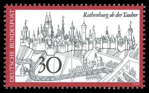 BRD 1969. Michel # 603. Rothenburg ob der Tauber. Postfriskt merke