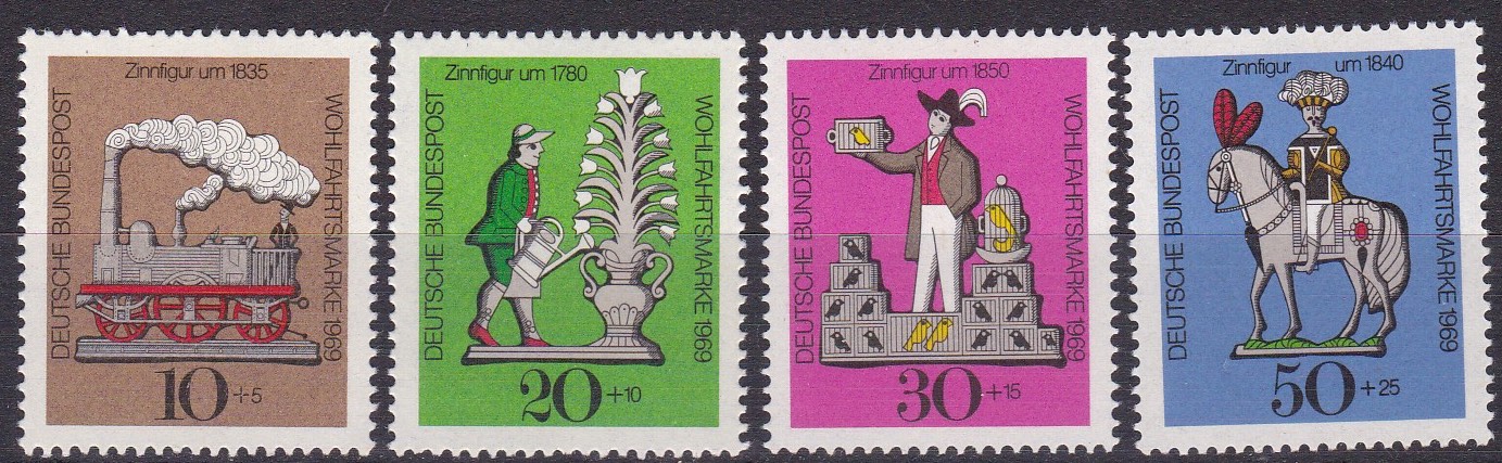 BRD 1969. Michel # 604-607. Tinnfigurer. Postfrisk serie