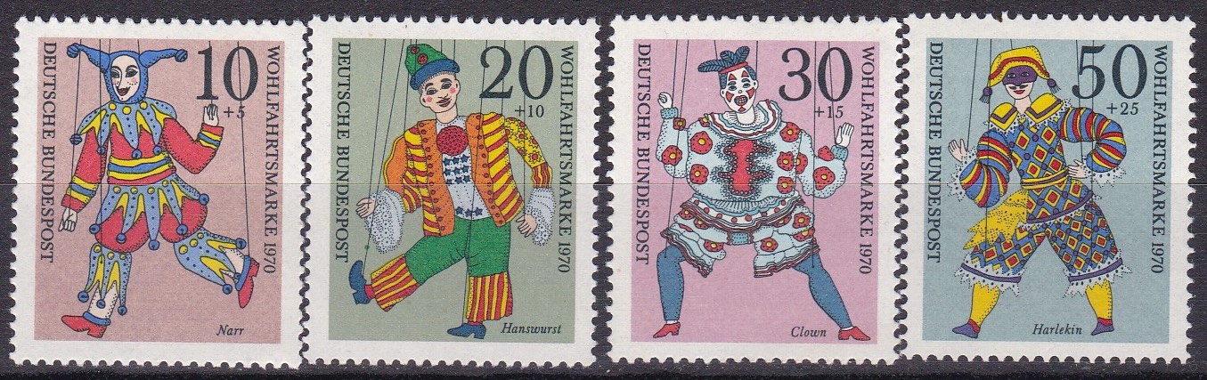 BRD 1970. Michel # 650-653. Dukker. Postfrisk serie