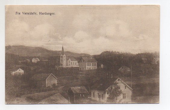 Varaldsøy Hardanger småformat brukt 1955 med Nordkappmerke!
