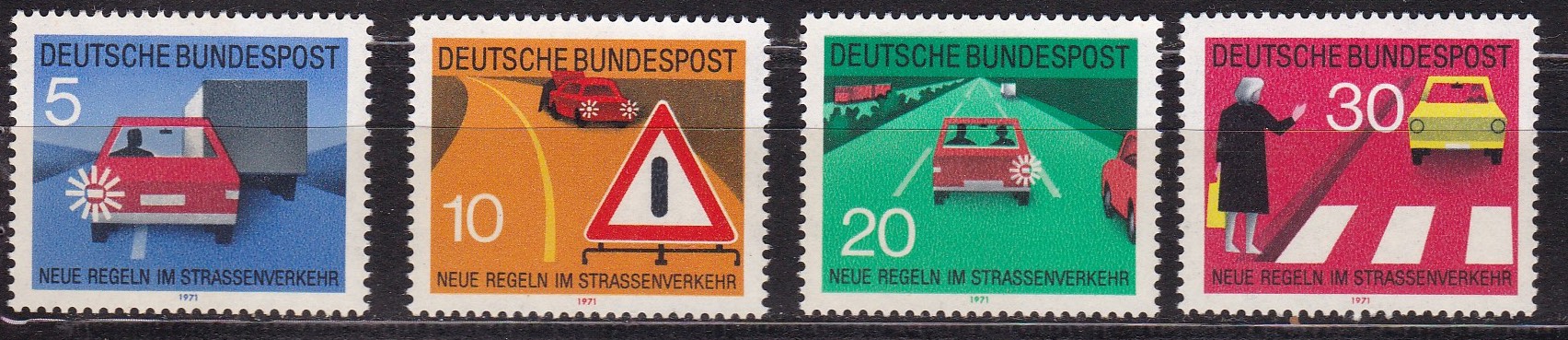BRD 1971. Michel # 670-673. Nye trafikkregler Postfrisk serie