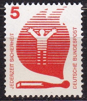 BRD 1971. Michel # 694. Ulykkeforebygging 5 pf. Postfriskt merke