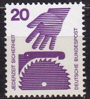 BRD 1971. Michel # 694. Ulykkeforebygging 20 pf. Postfriskt merke
