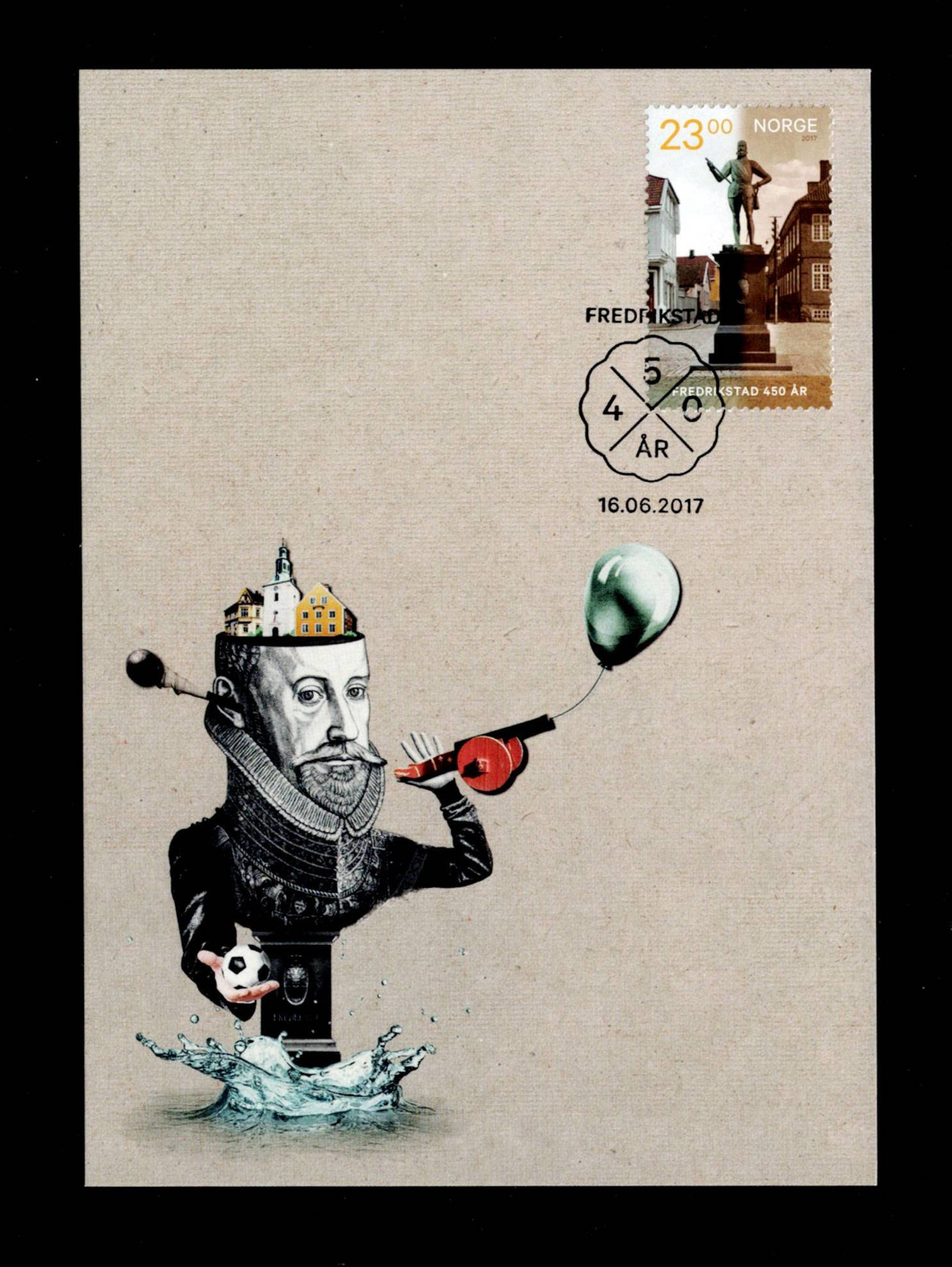 FDC 2017 NK1961 Fredrikstad 450 år på kort