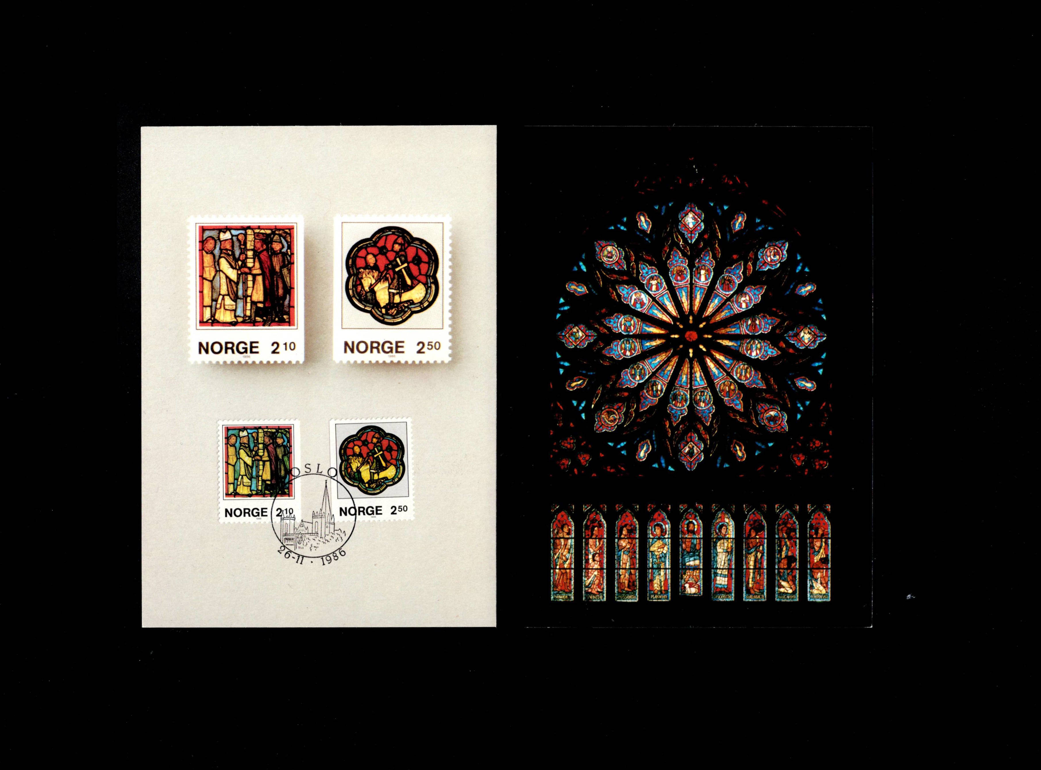 FDC 1986 NK1006-1007 Glassmalerier på kort