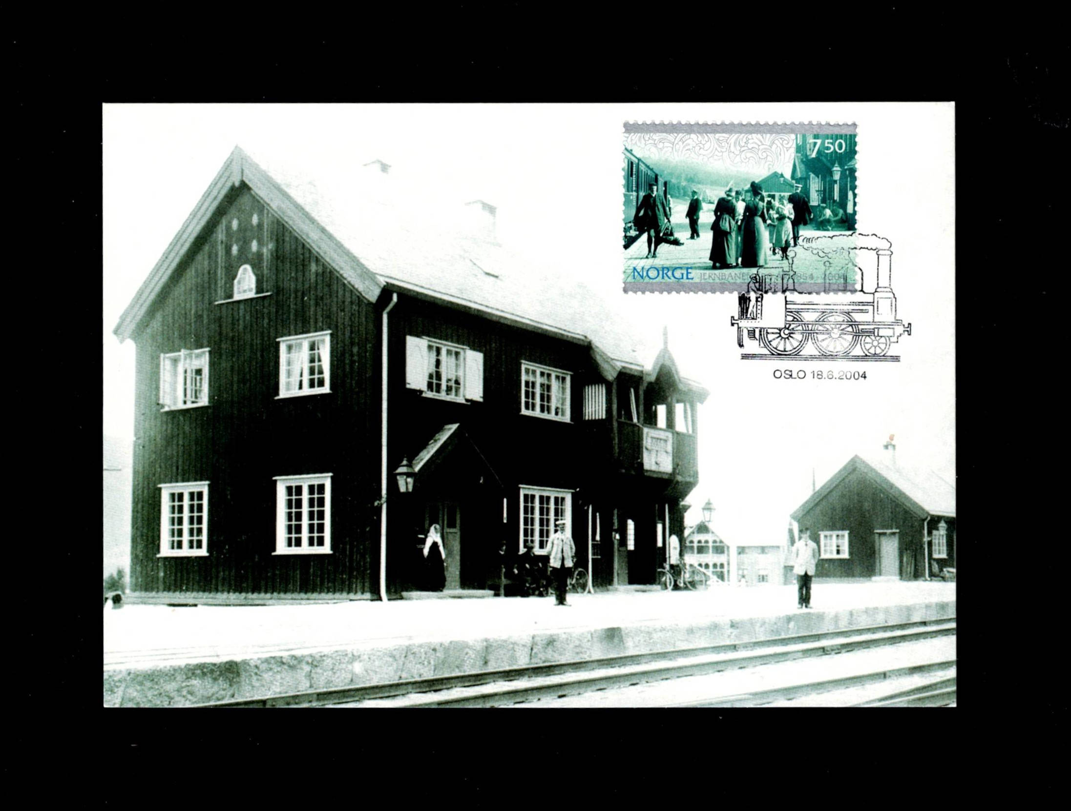 FDC 2004 NK1543 Jernbanen 150 år på kort