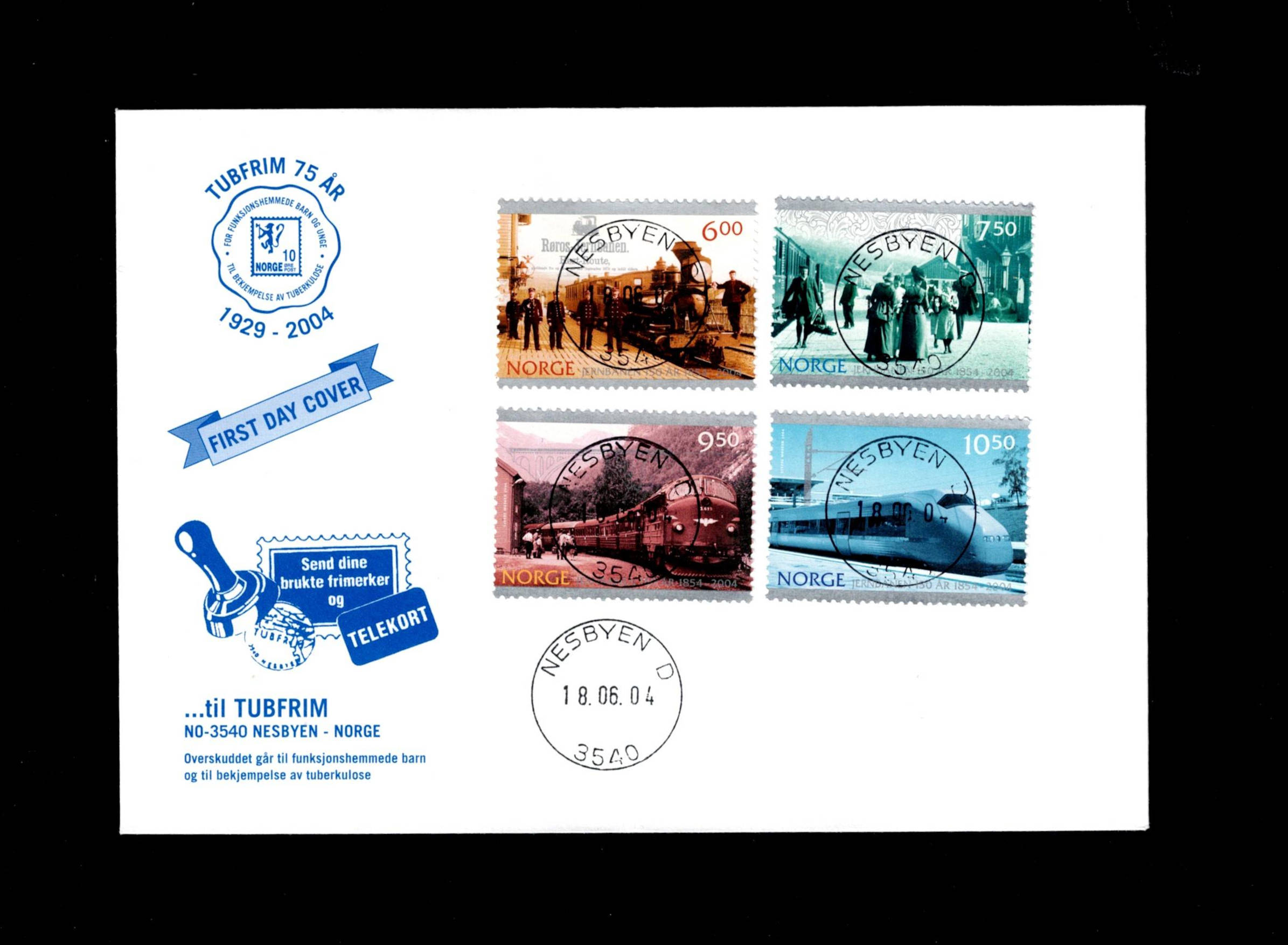 FDC 2004 NK1542-45 LUX NESBYEN vignet Tubfrim