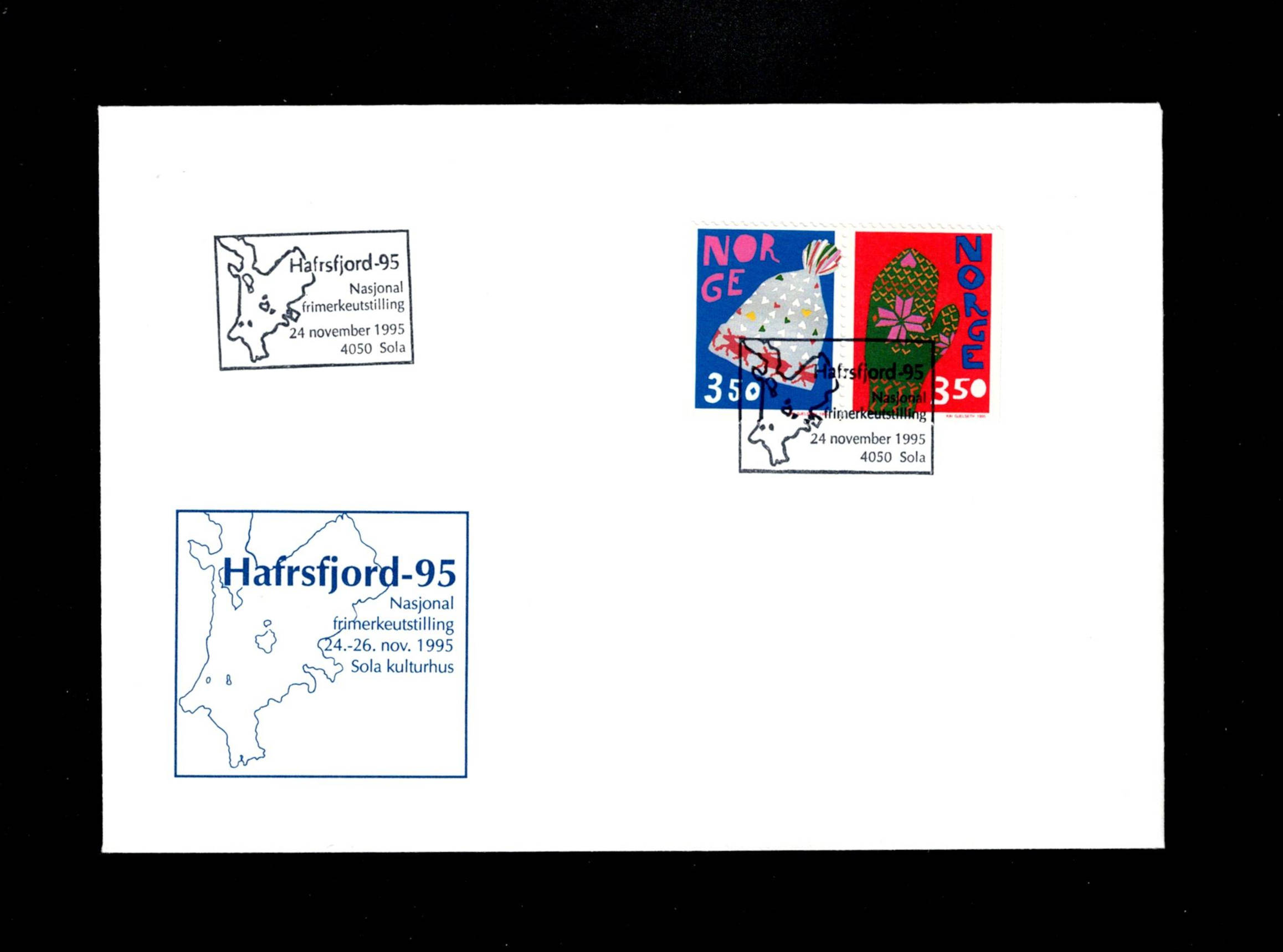 FDC 1995 NK1249-50 Julefrimerker vignet Hafrsfjord-95