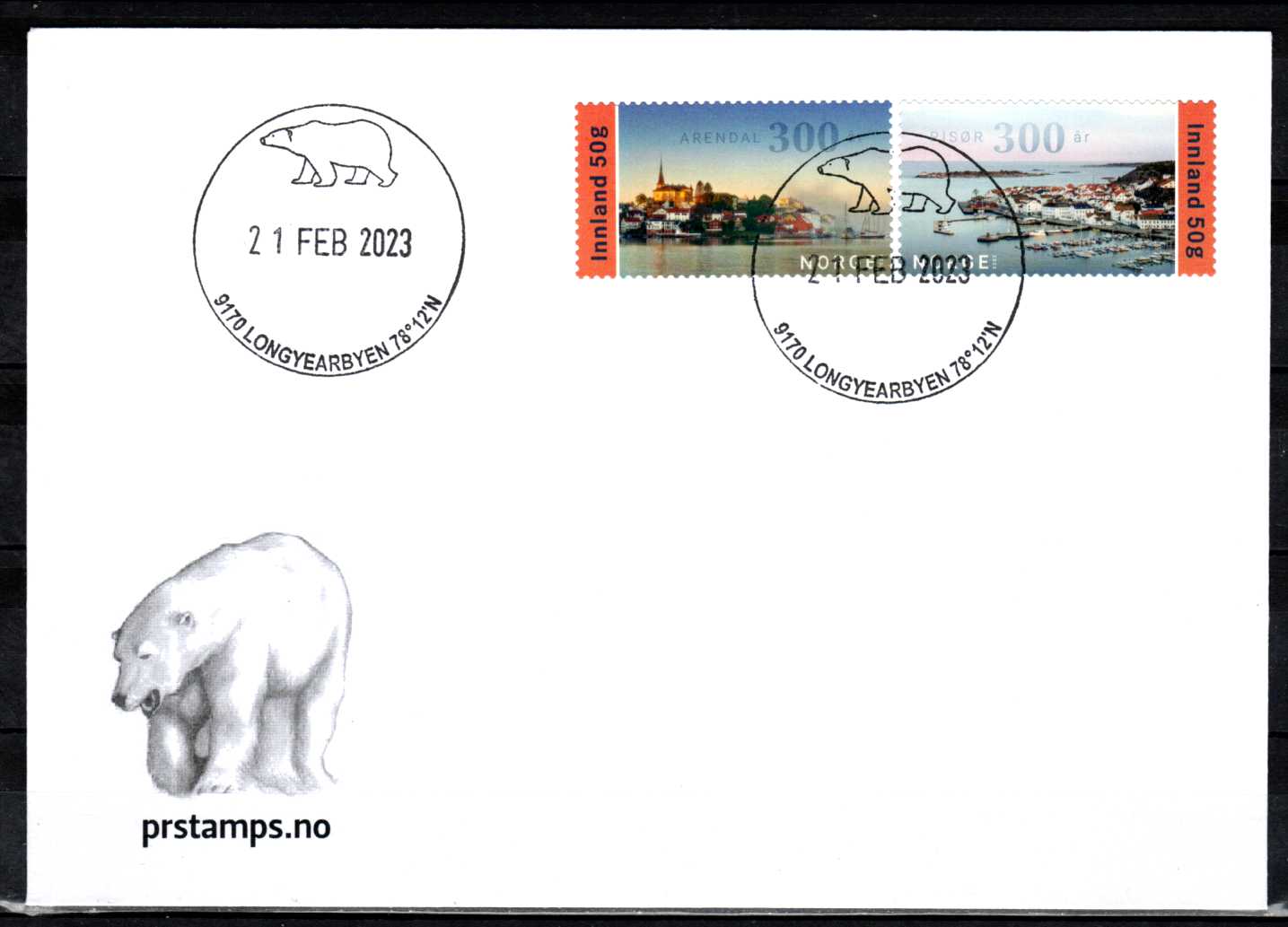 FDC HK 2091-92 stemplet Longyearbyen
