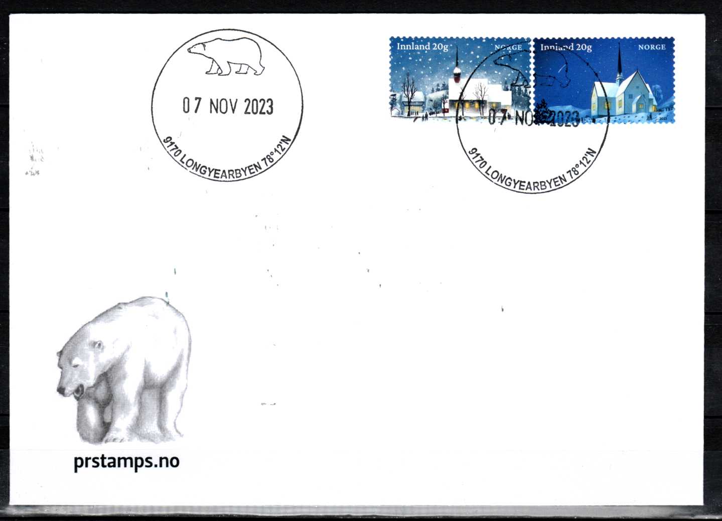 FDC HK 2111-12 stemplet Longyearbyen