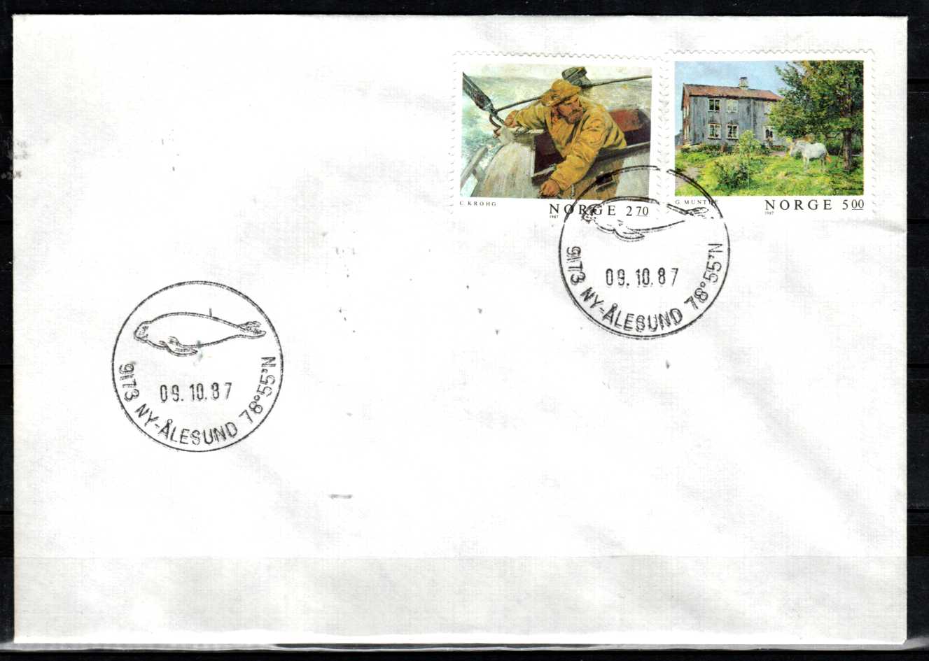 FDC HK 1027-28 stemplet Ny-Ålesund