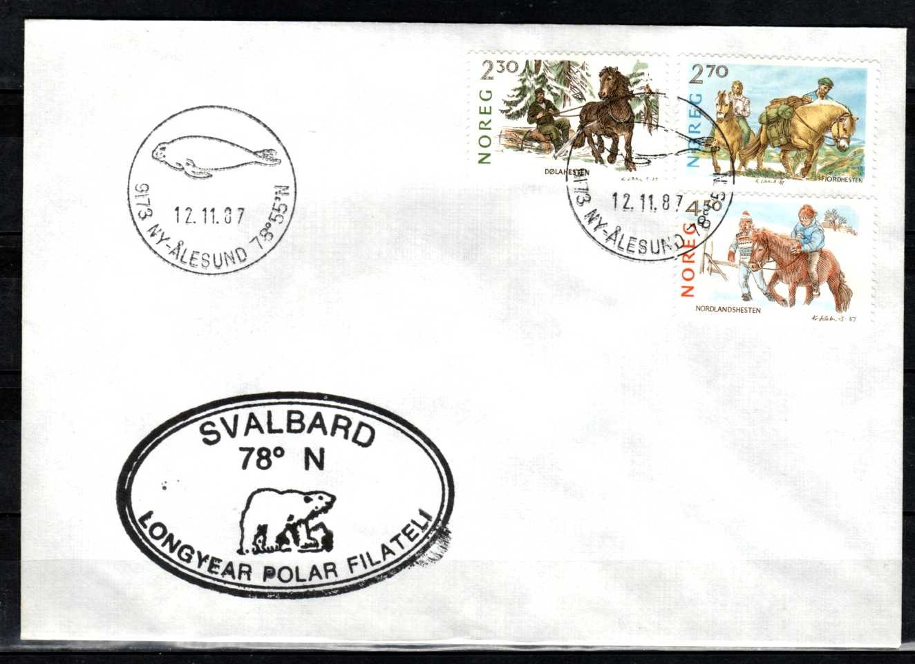 FDC HK 1029-31 stemplet Ny-Ålesund