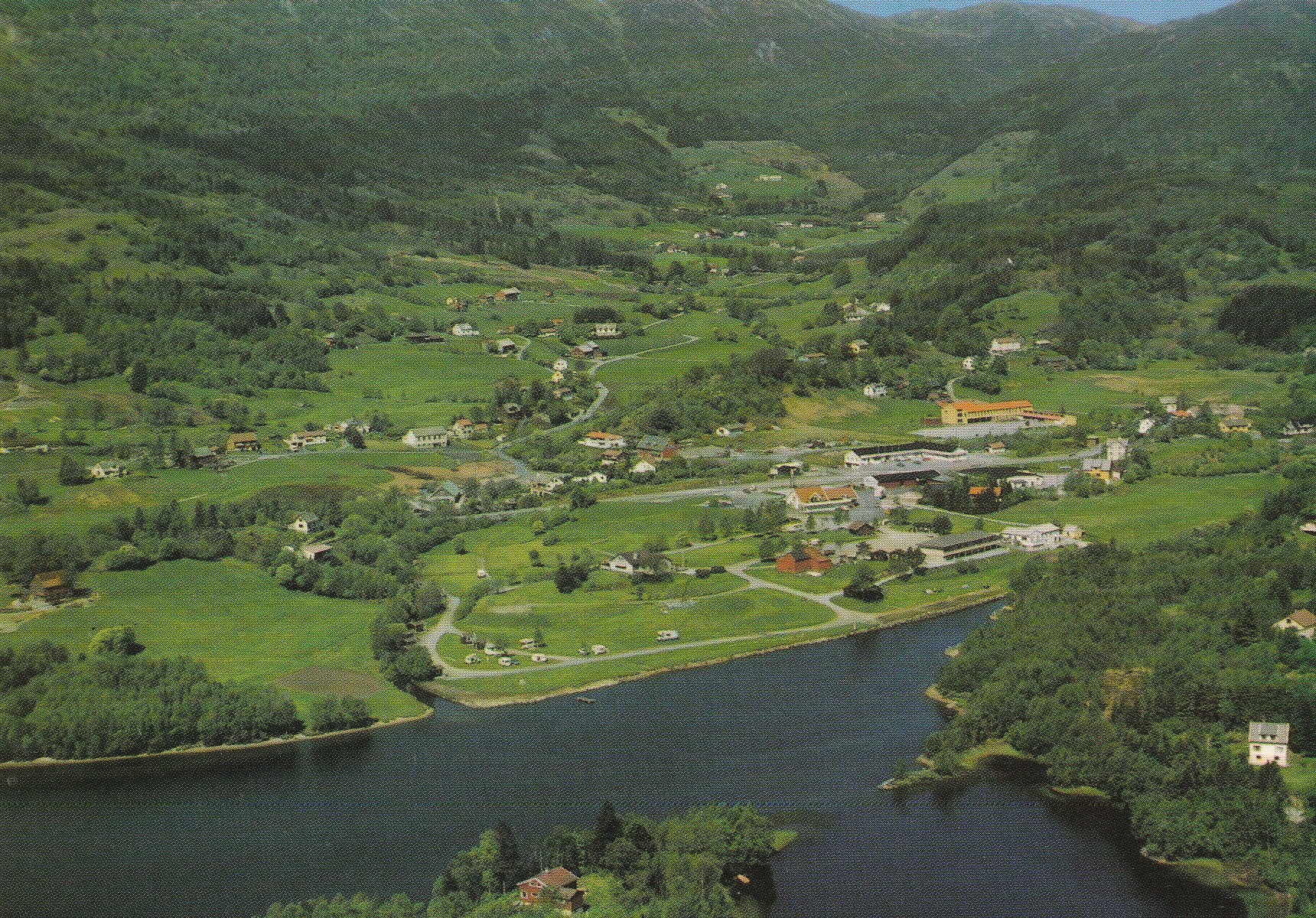 Lone camping .  Lone - Hauge - Borge . Flybilder Unum