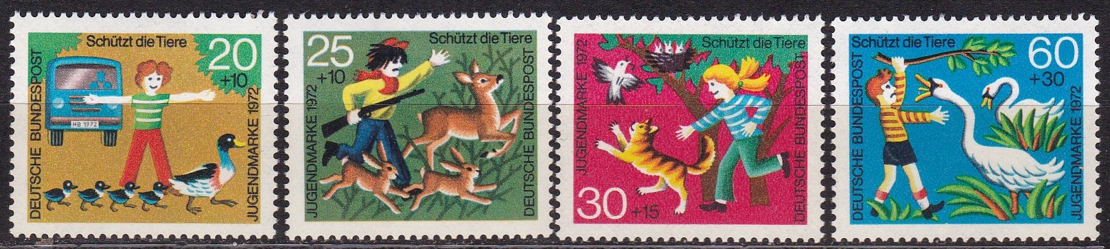 BRD 1972. Michel # 711-714. Dyrebeskyttelse. Postfrisk serie
