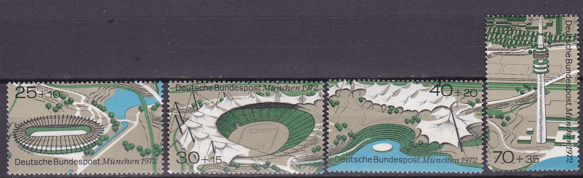 BRD 1972. Michel # 723-726. OL i München. Postfrisk serie fra miniark