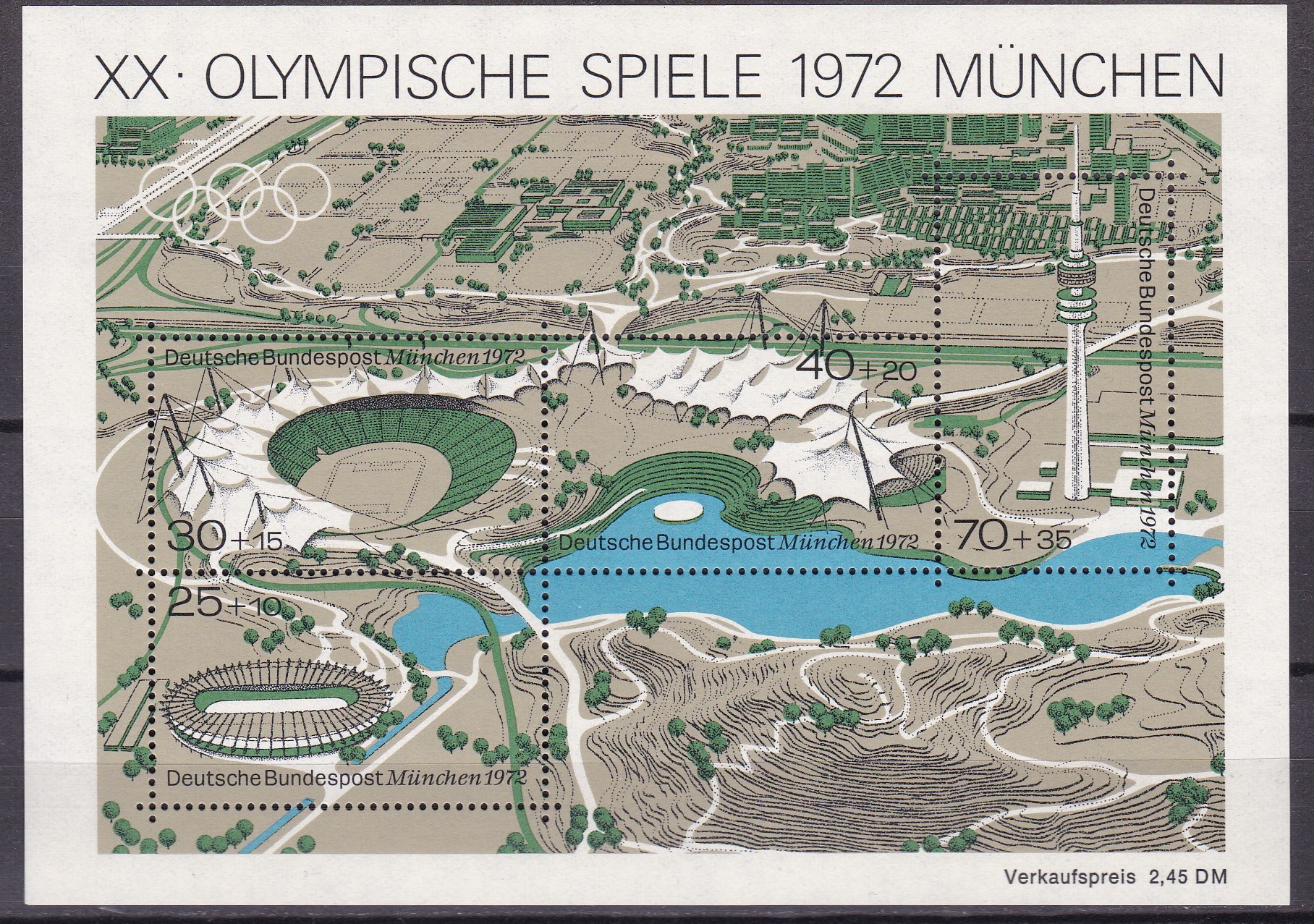 BRD 1972. Michel # BL 7. OL i München. Postfriskt miniark