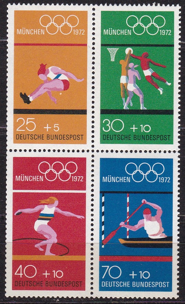 BRD 1972. Michel # 734-737. OL i München. Postfriskt sammentrykk