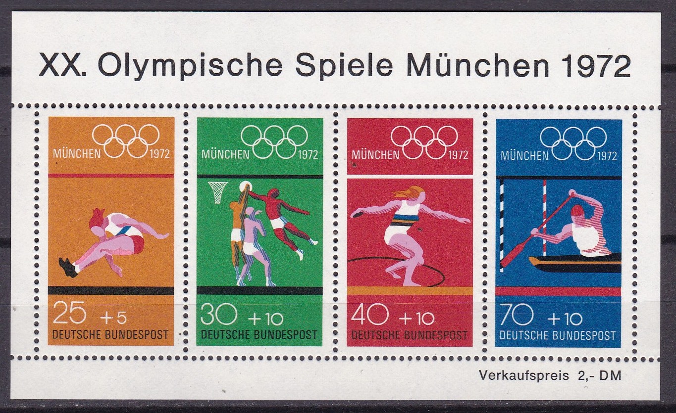 BRD 1972. Michel # BL 8. OL i München. Postfriskt miniark