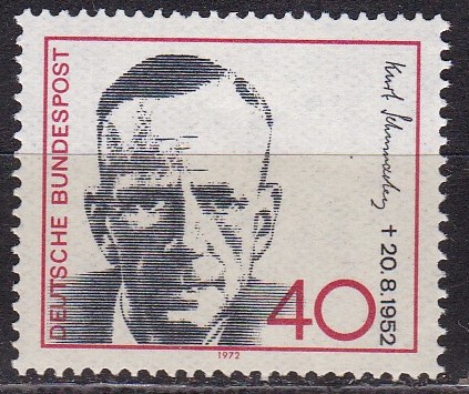 BRD 1972. Michel # 738. Kurt Schumacher. Postfriskt merke