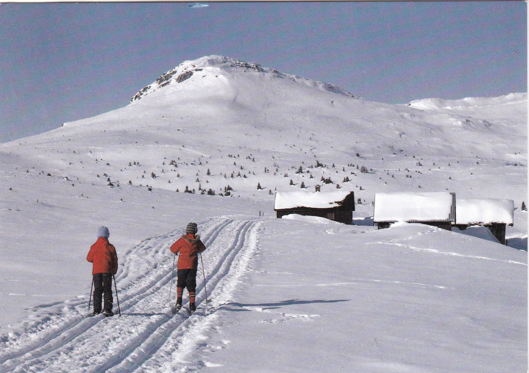 Prestkampen, Skei-Gausdal. Skiløpere (Normann 01-G-12-114)