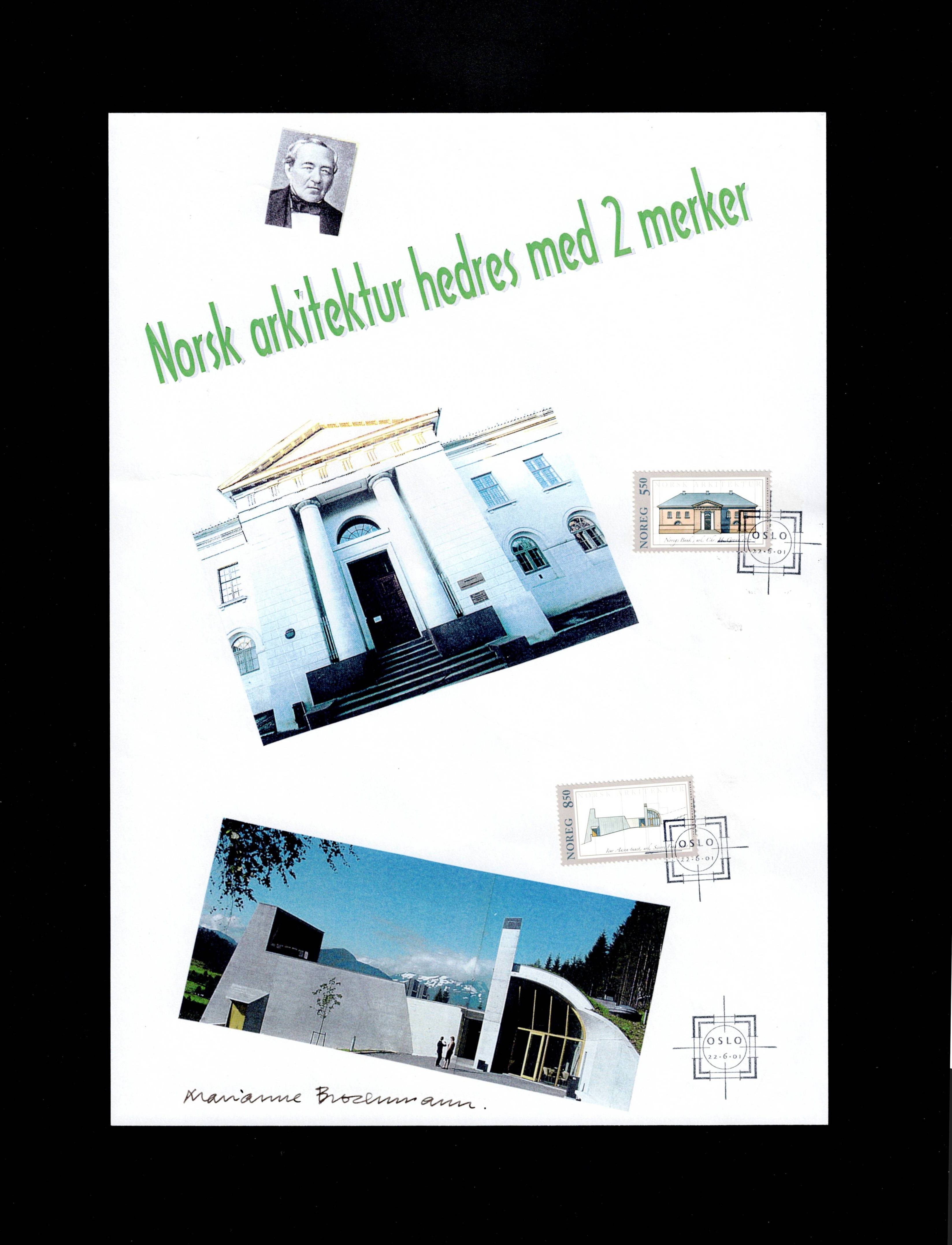 FDC 2001 NK1428-29 Arkitektur signert M. Brochmann