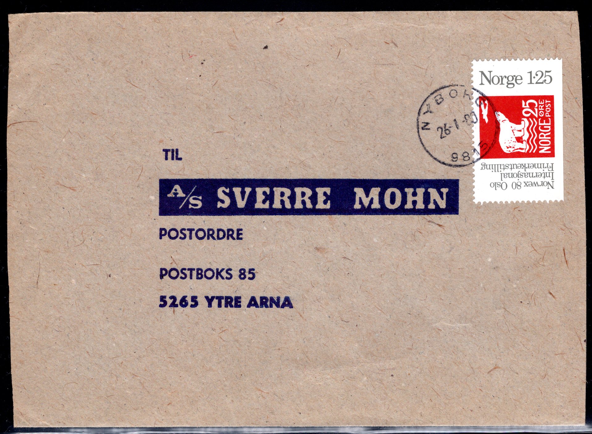 brev stemplet Noborg 1980 se scan