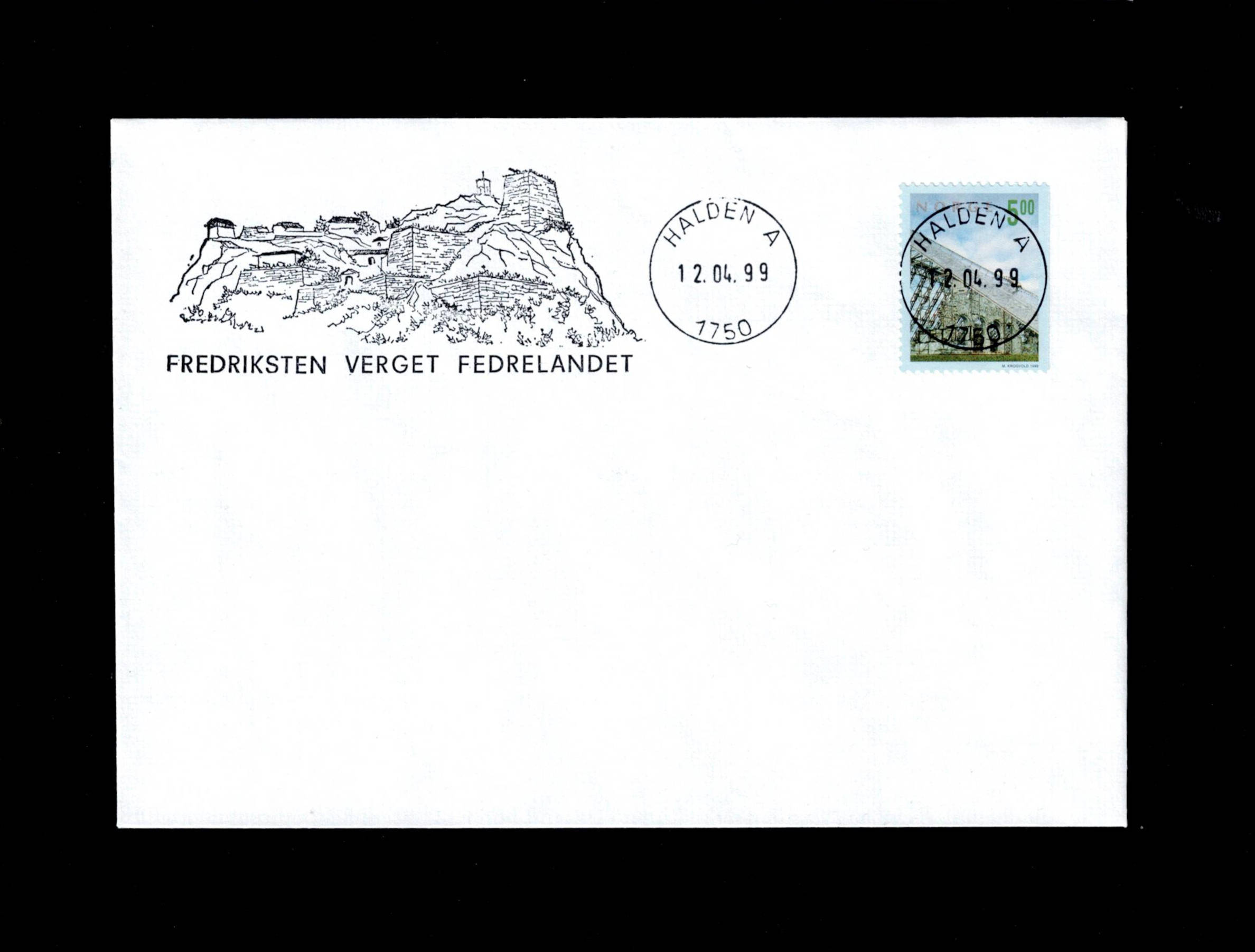 FDC 1999 NK1357 Bh HALDEN vignet Fredriksten