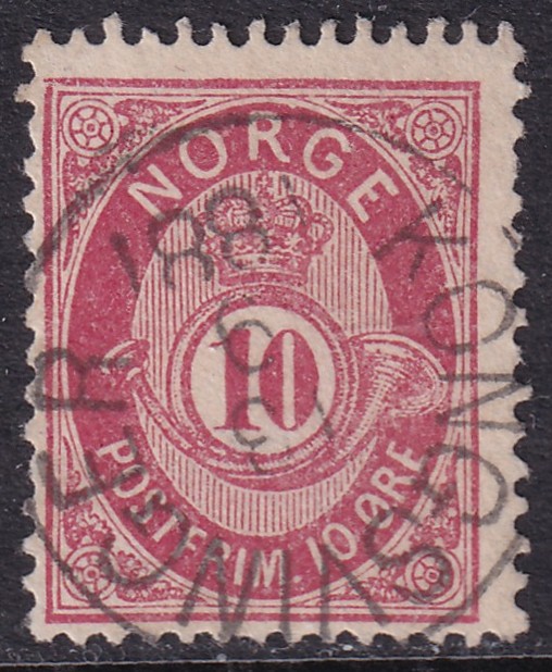 Nk 25II 10 øre skravert posthorn 1877/78 – type 11 klisjé 78