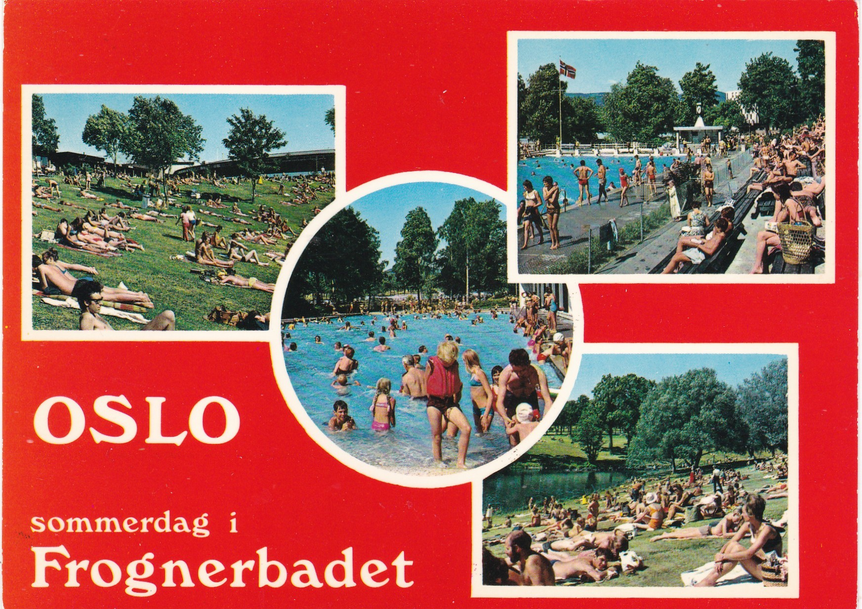 Oslo. Frognerbadet, 4-bilders ( Aune M-5256-1)