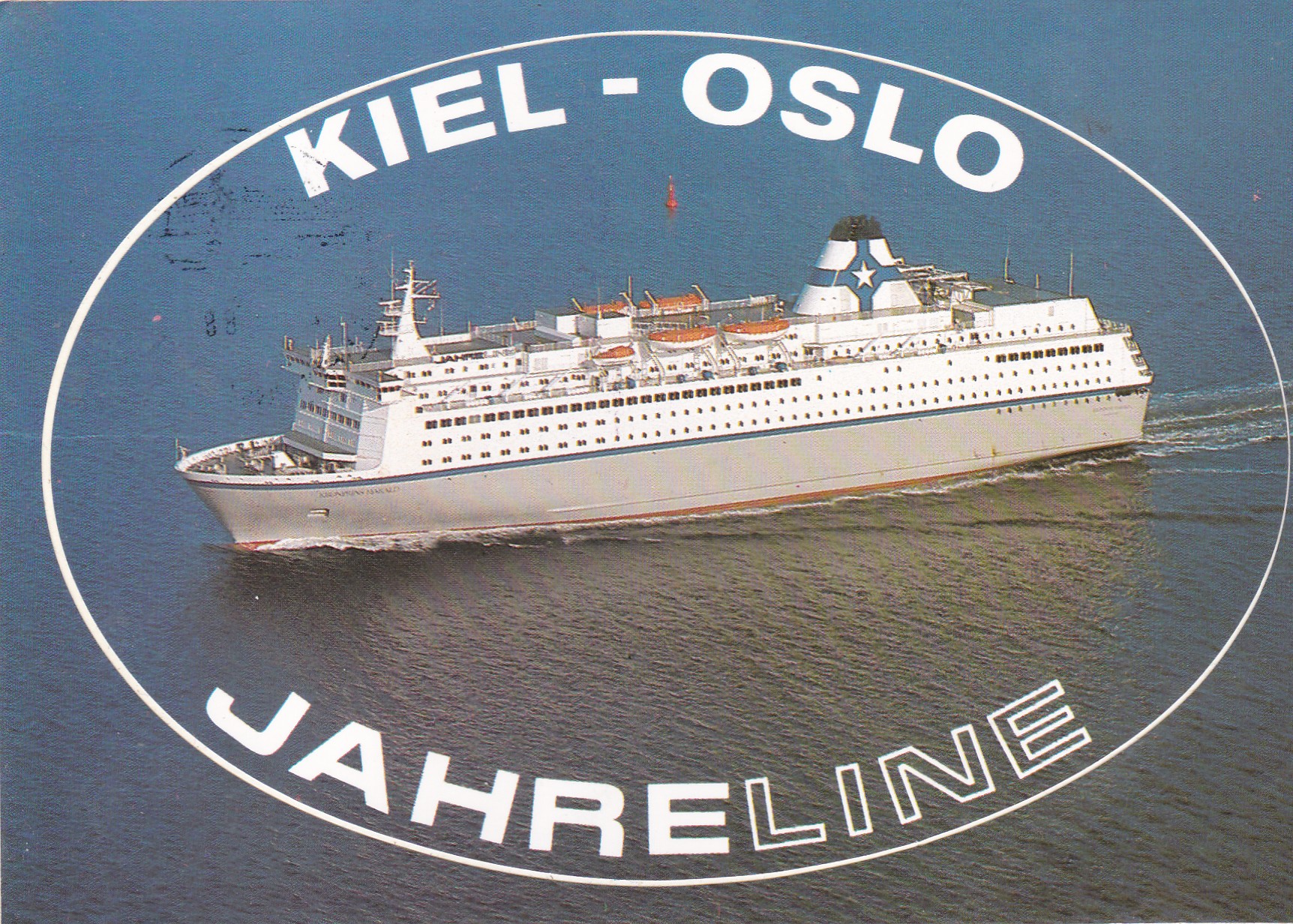 M/S KRONPRINS HARALD  ( Mielck- Klisterlapp på postkort)