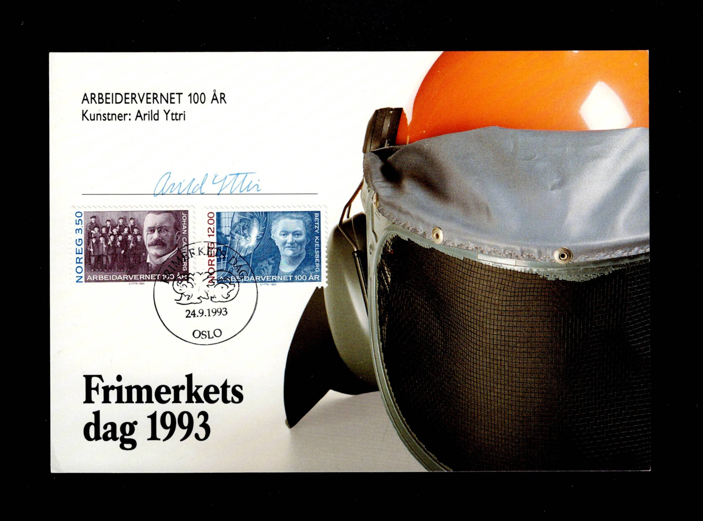 FDC 1993 NK1182-83 Arbeidervern på kort signert Yttri