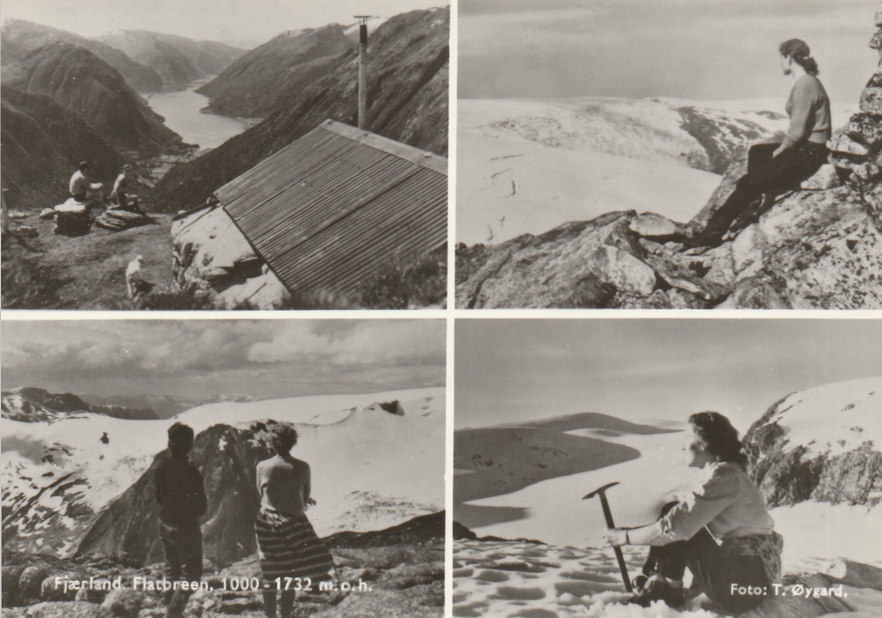 Eldre kort fra Fjærland . Flatbreen .  Øygard. Unum