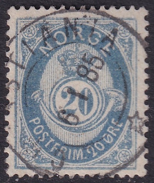 Nk 40IIa. 20 øre posthorn 1882/83