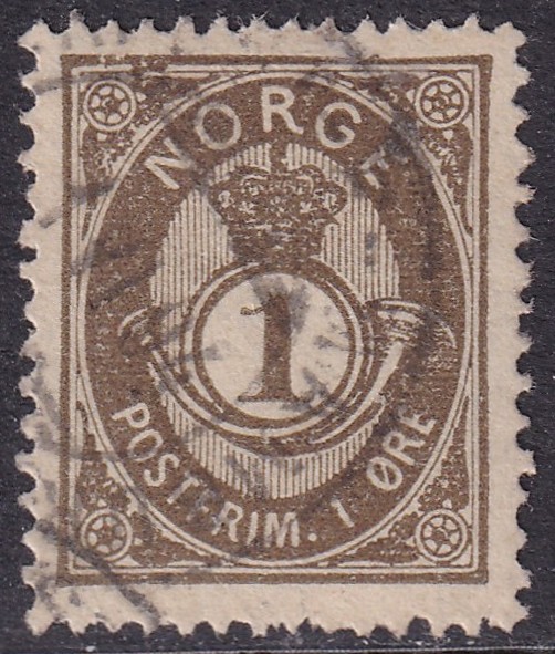 Nk 49I 1 øre olivenbrun 20mm