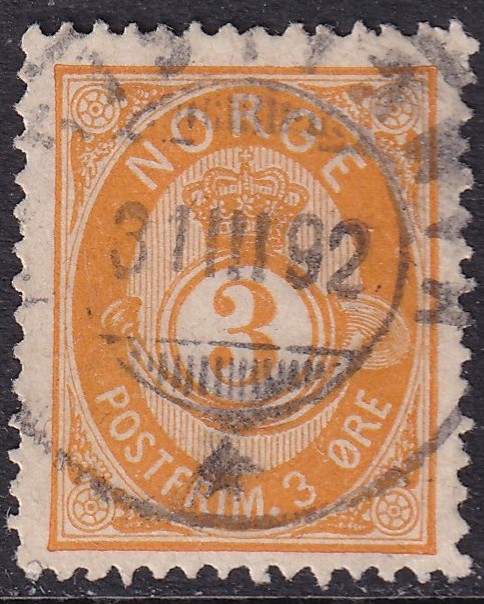 Nk 51 IV Ab 3 øre oransje 20mm