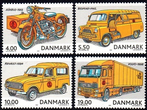 Danmark Afa 1321-24 - Postkjøretøyer **