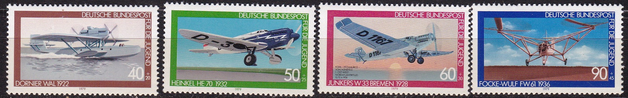 BRD 1979. Michel # 1005-1008. Luftfart. Postfrisk serie