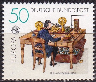 BRD 1979. Michel # 1011. Post og telekommunikasjon. 50 pf. Postfriskt merke