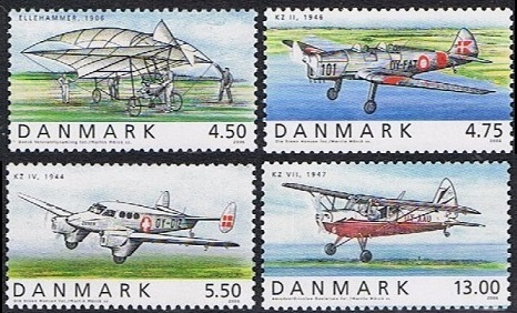 Danmark Afa: 1478-81 - 100-året for Ellehammers 1. flyvning **