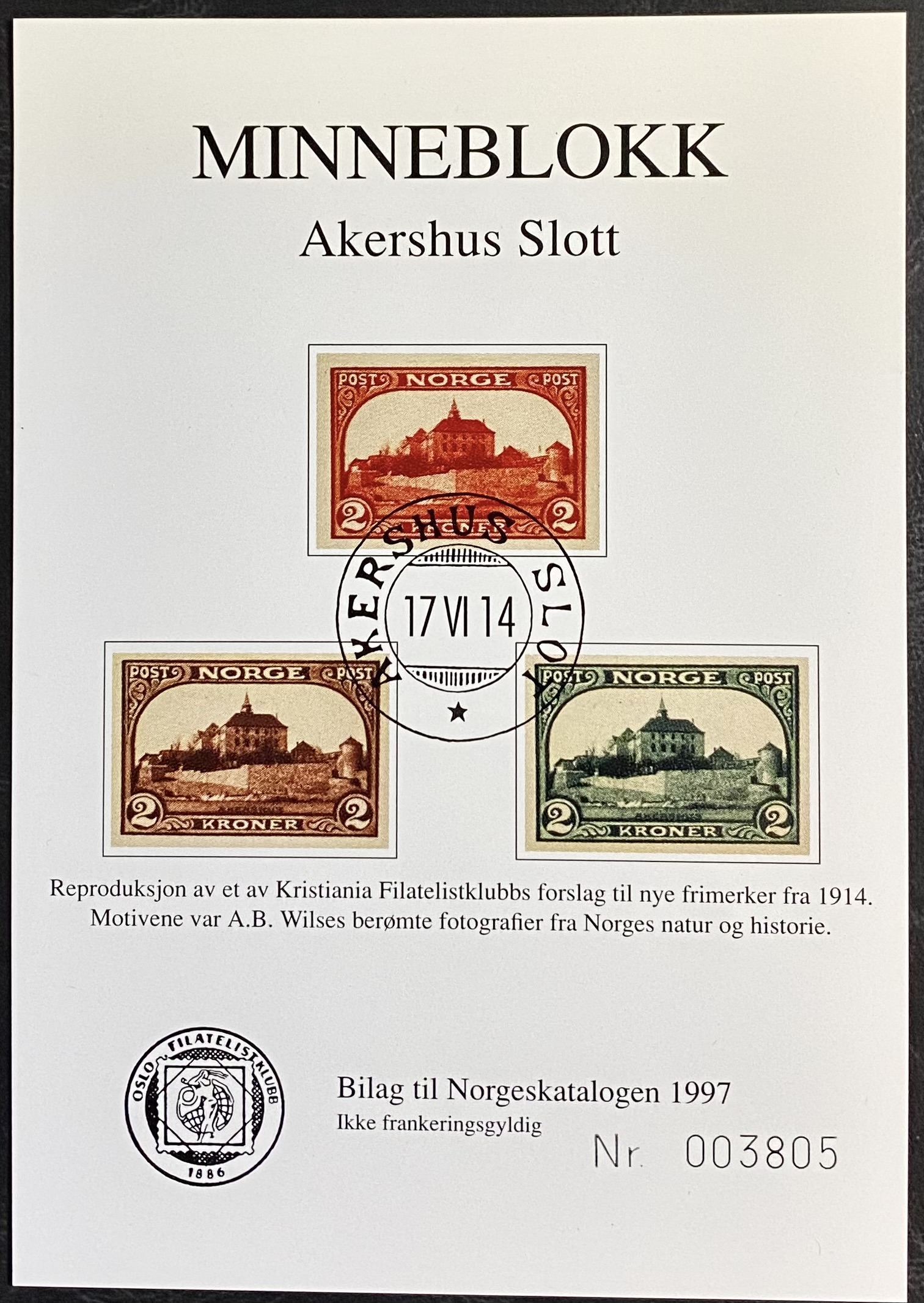 Minneblokk Akershus Slott År 1997